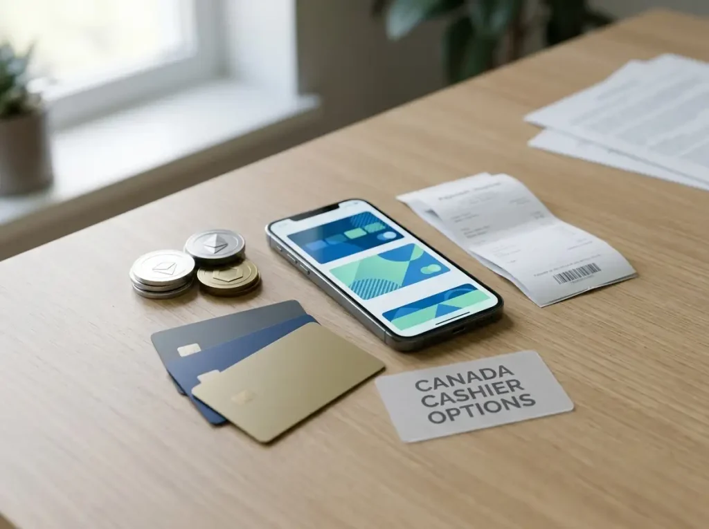 Bank cards, a digital wallet and cryptocurrency payment options for Canadian players